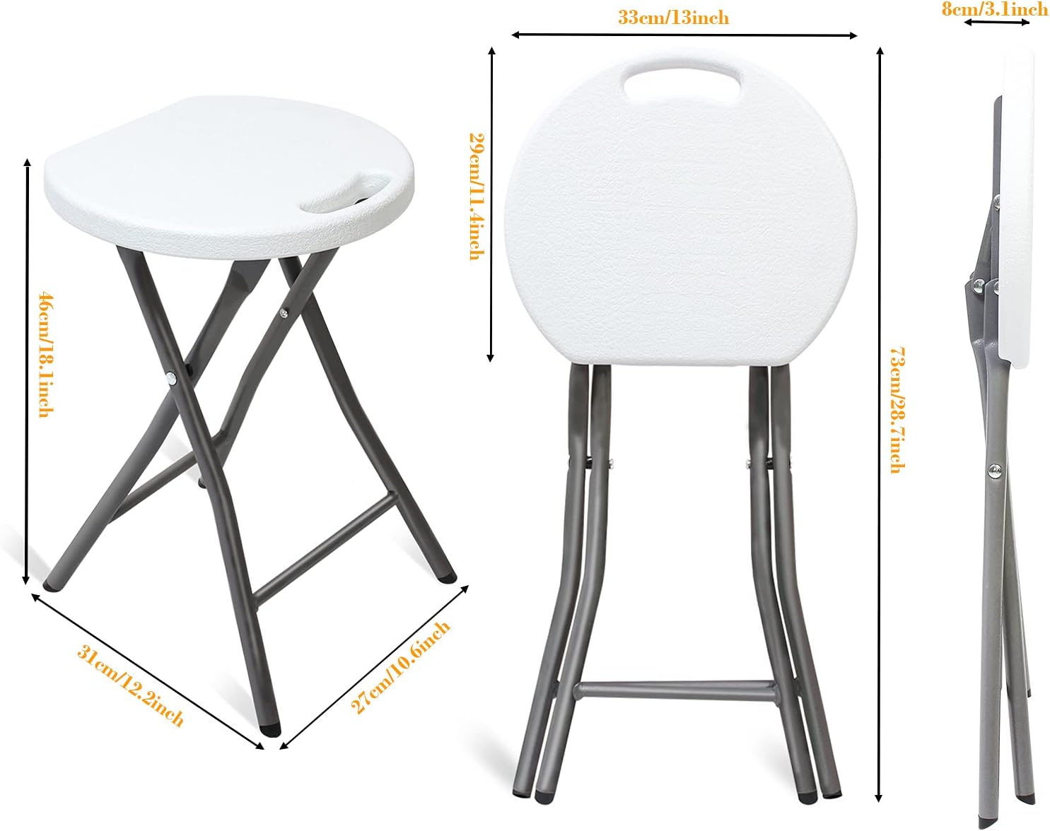 Taburete exterior plegable – pack de 4 — 7