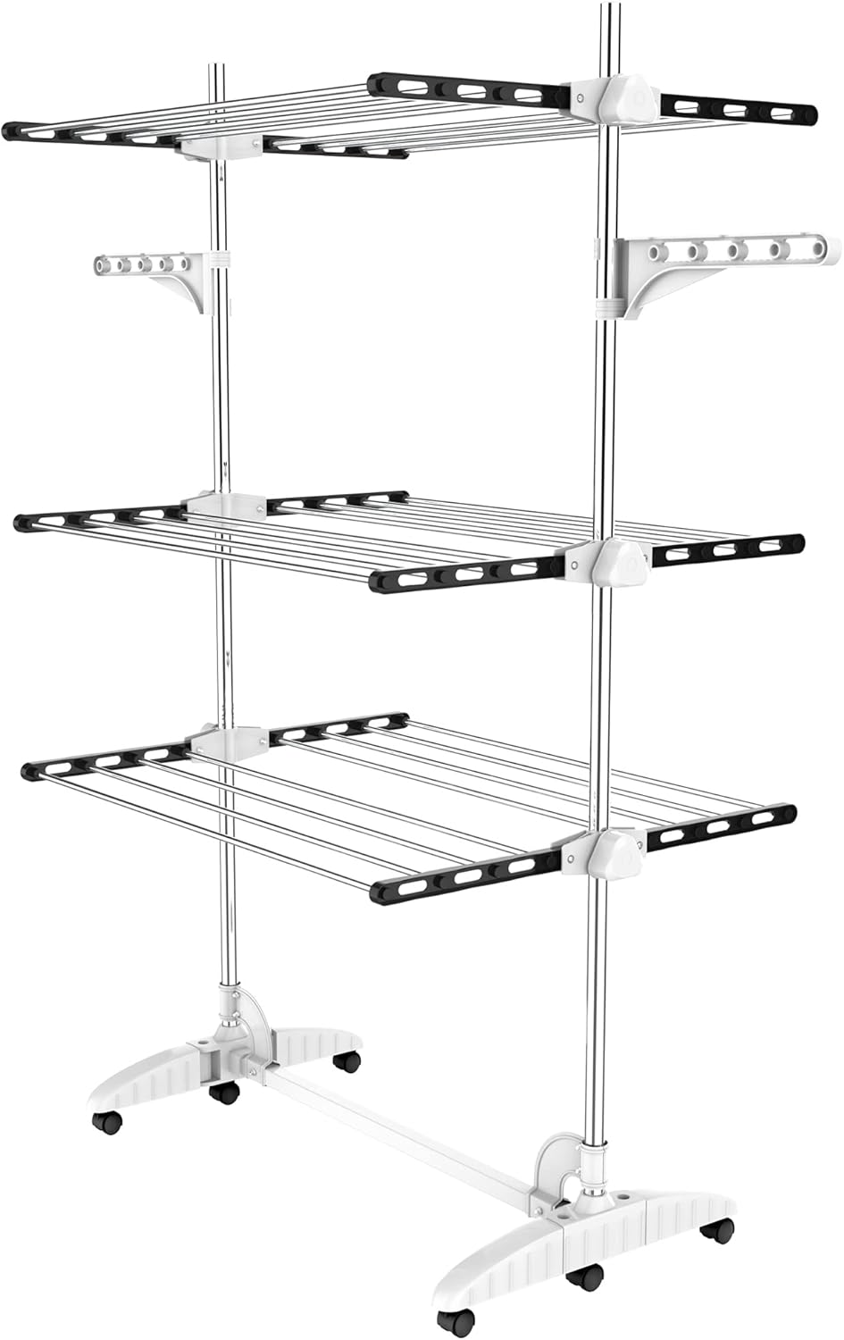 Tendedero vertical plegable negro 3 niveles con alas