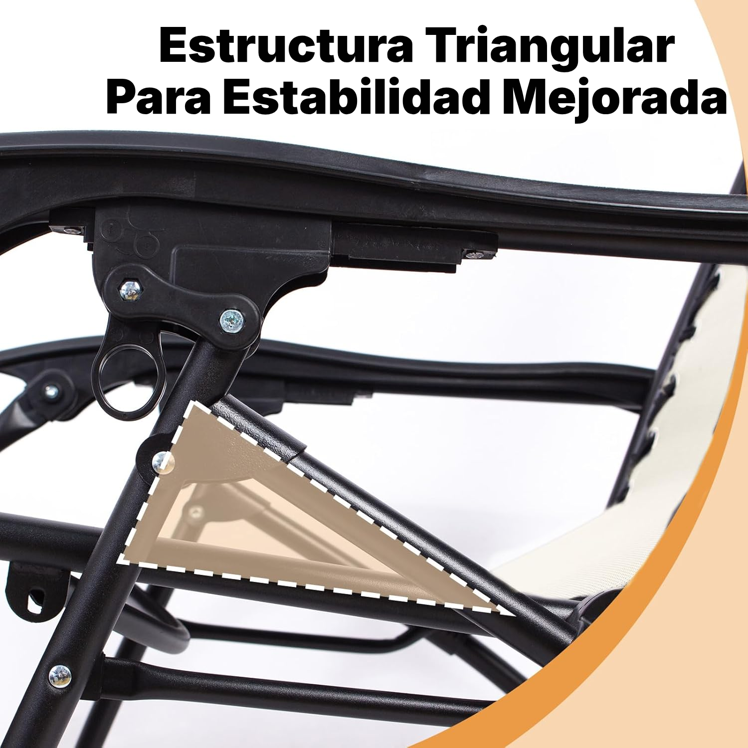 Tumbona playa beige plegable con parasol — 4
