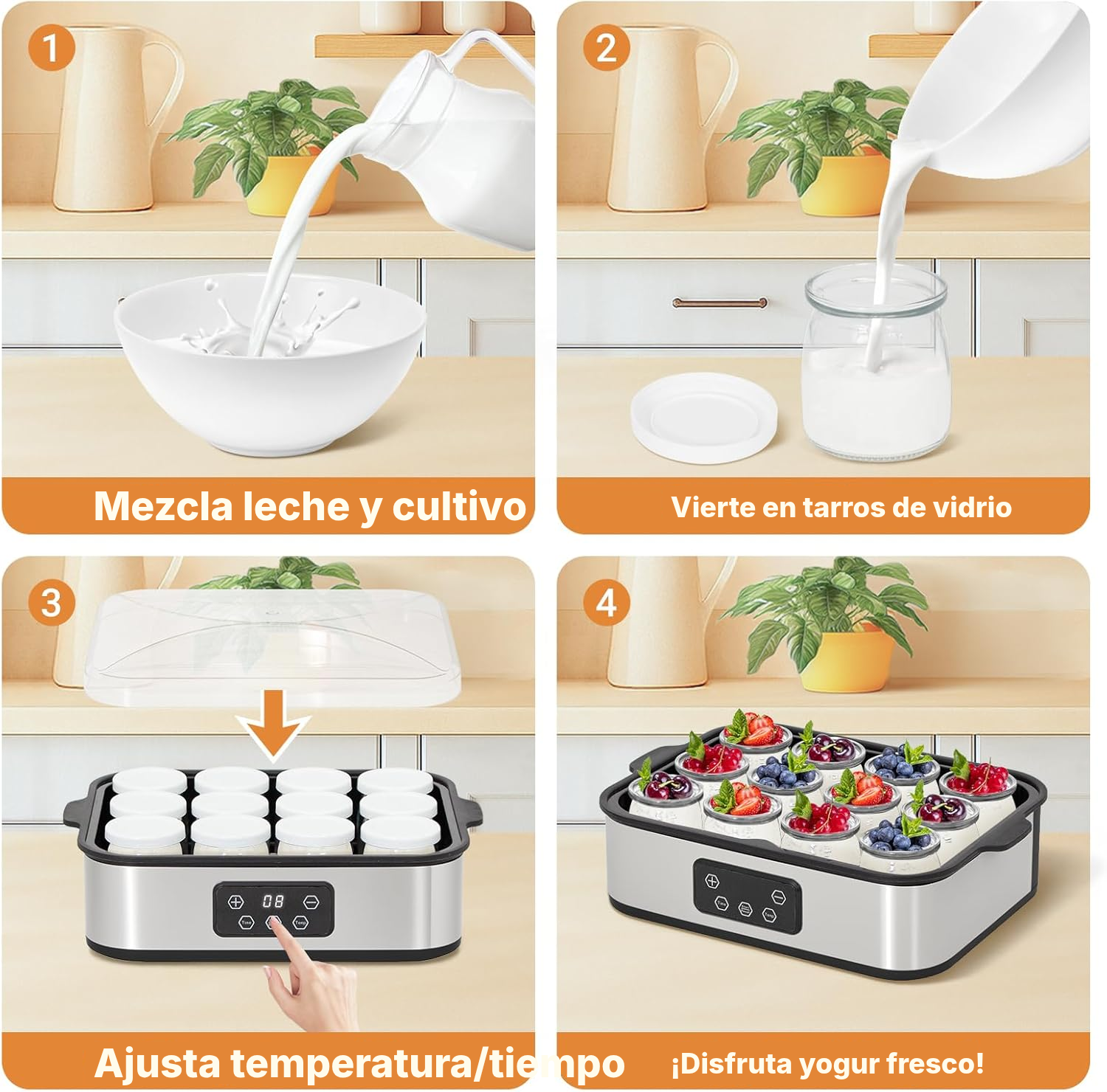 Yogurtera 12 vasos para yogur casero — 4