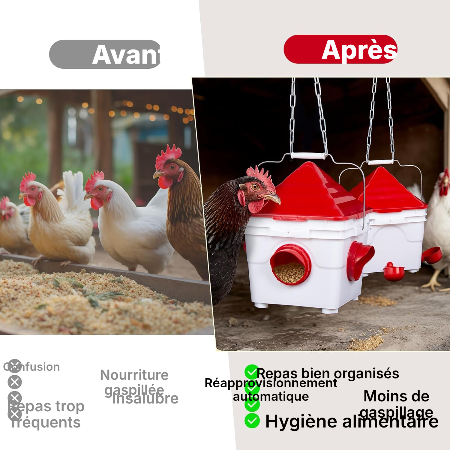 Abreuvoir à poule modèle 1, moins de gaspillage — 2
