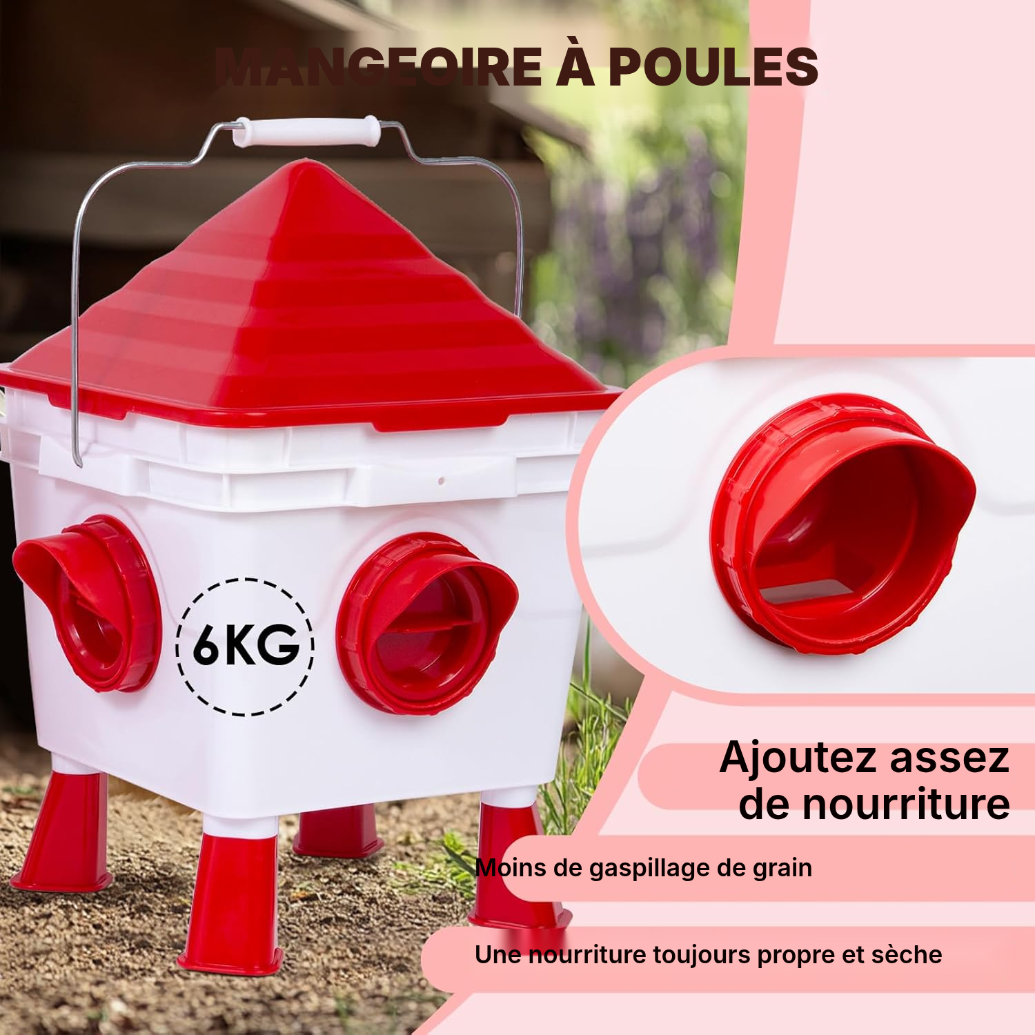Abreuvoir à poule modèle 1, moins de gaspillage — 4