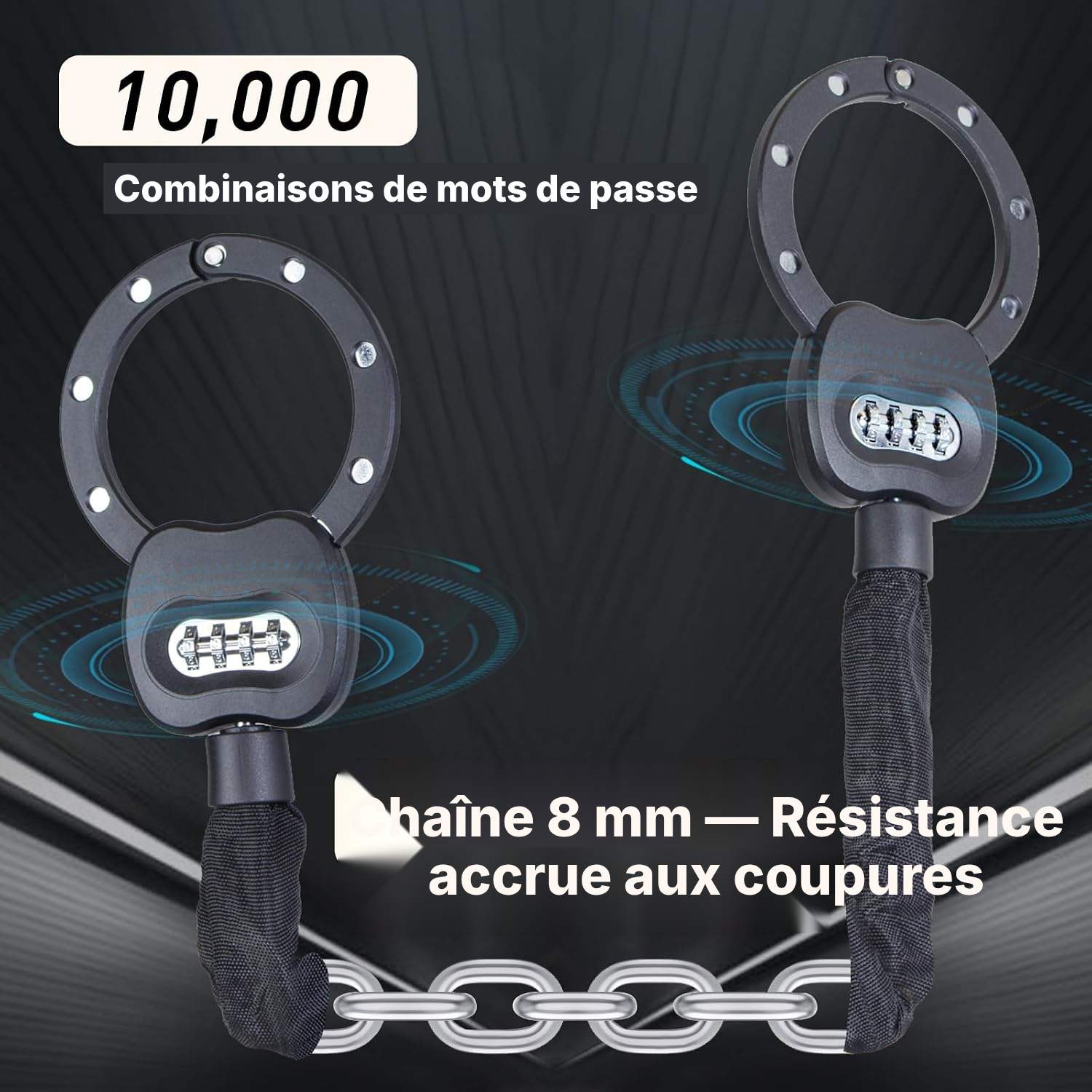 Cadenas à code 30 cm à combinaison – sans clé — 3