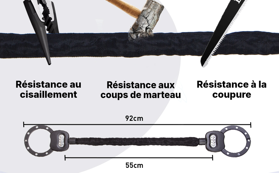 Antivol vélo — Deux menottes, chaîne circulaire — 7