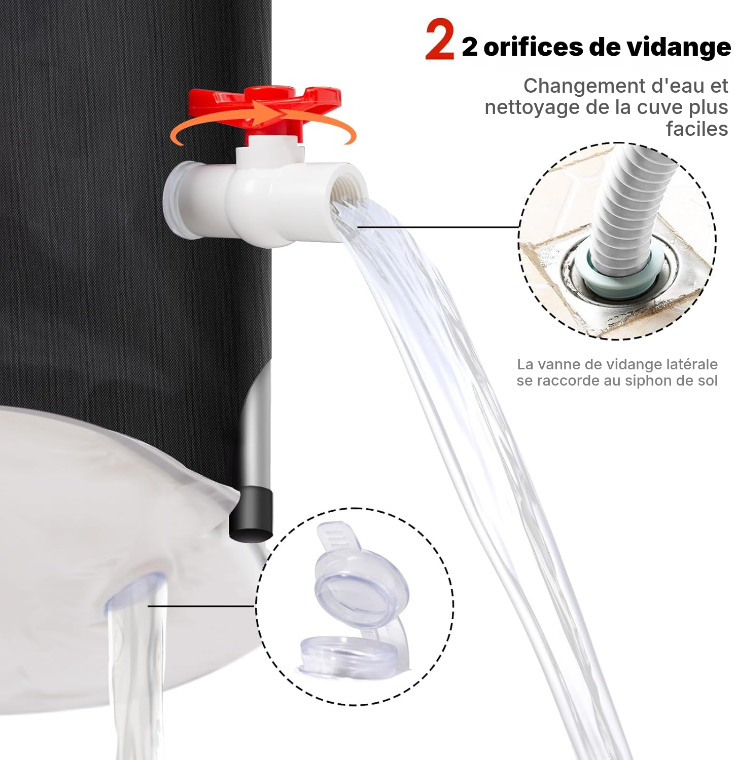 Baignoire pliable 120 × 57 × 55 cm avec dossier — 4