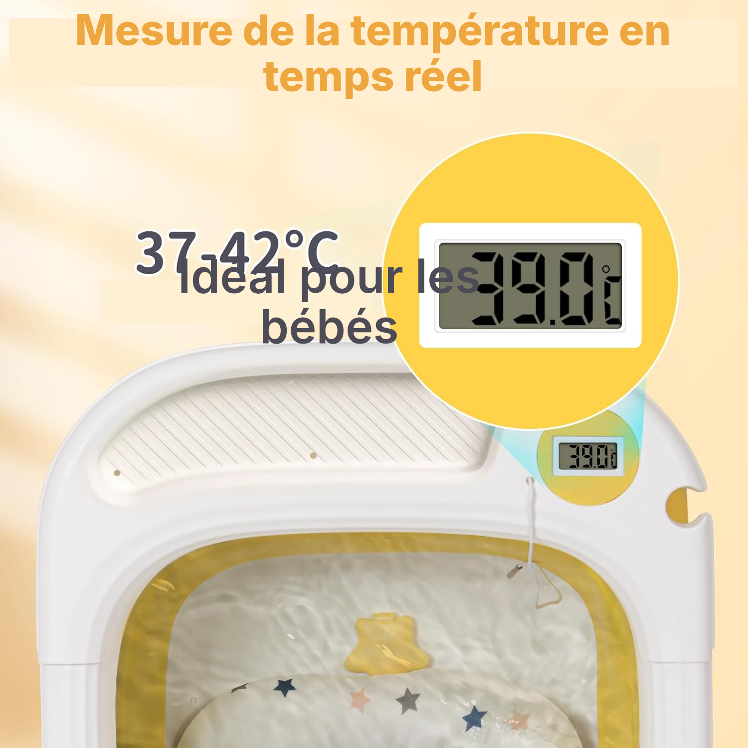 Baignoire voyage bébé jaune — bains faciles — 2