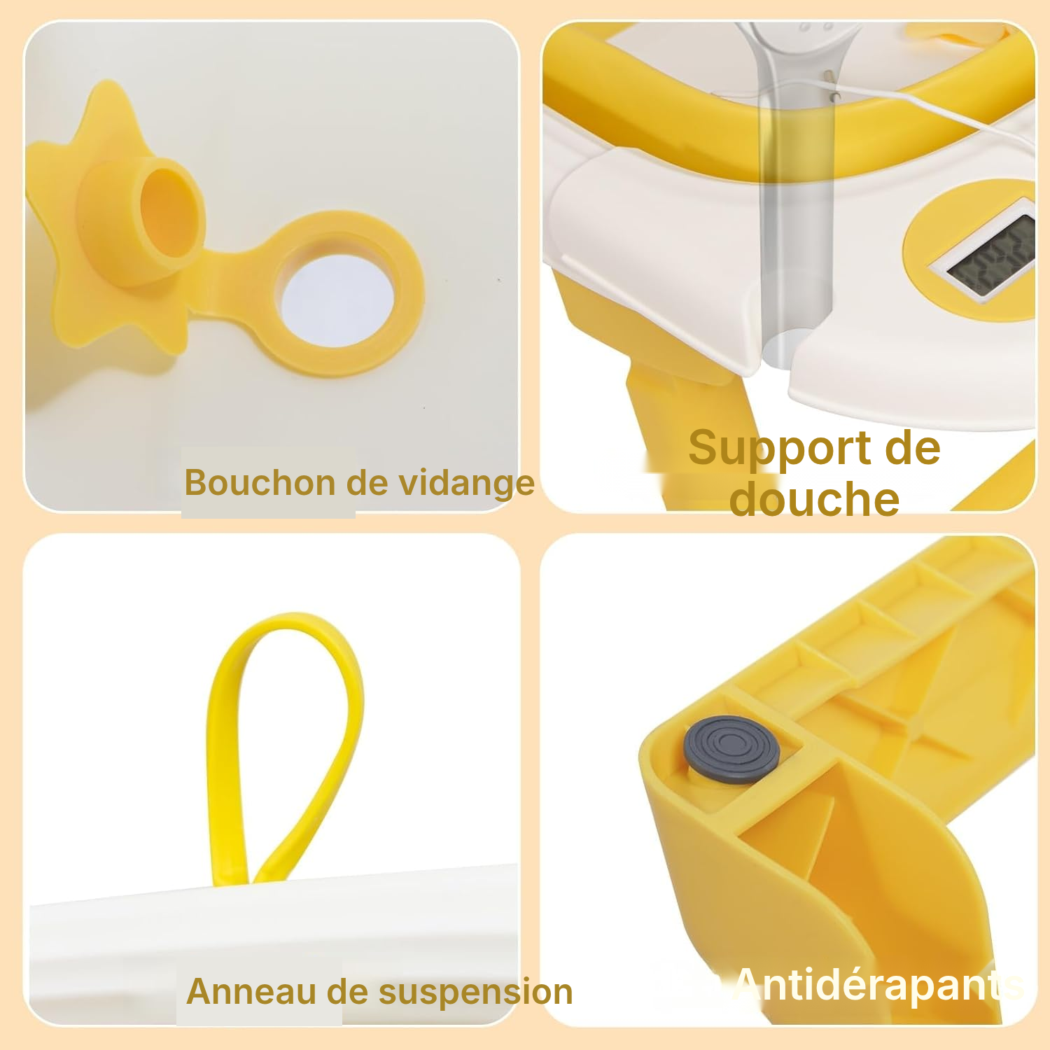 Baignoire voyage bébé jaune — bains faciles — 4