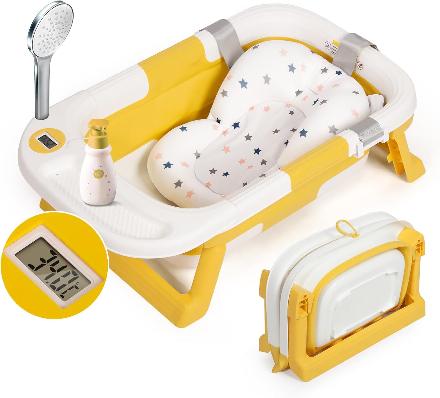 Baignoire voyage bébé jaune — bains faciles — 1