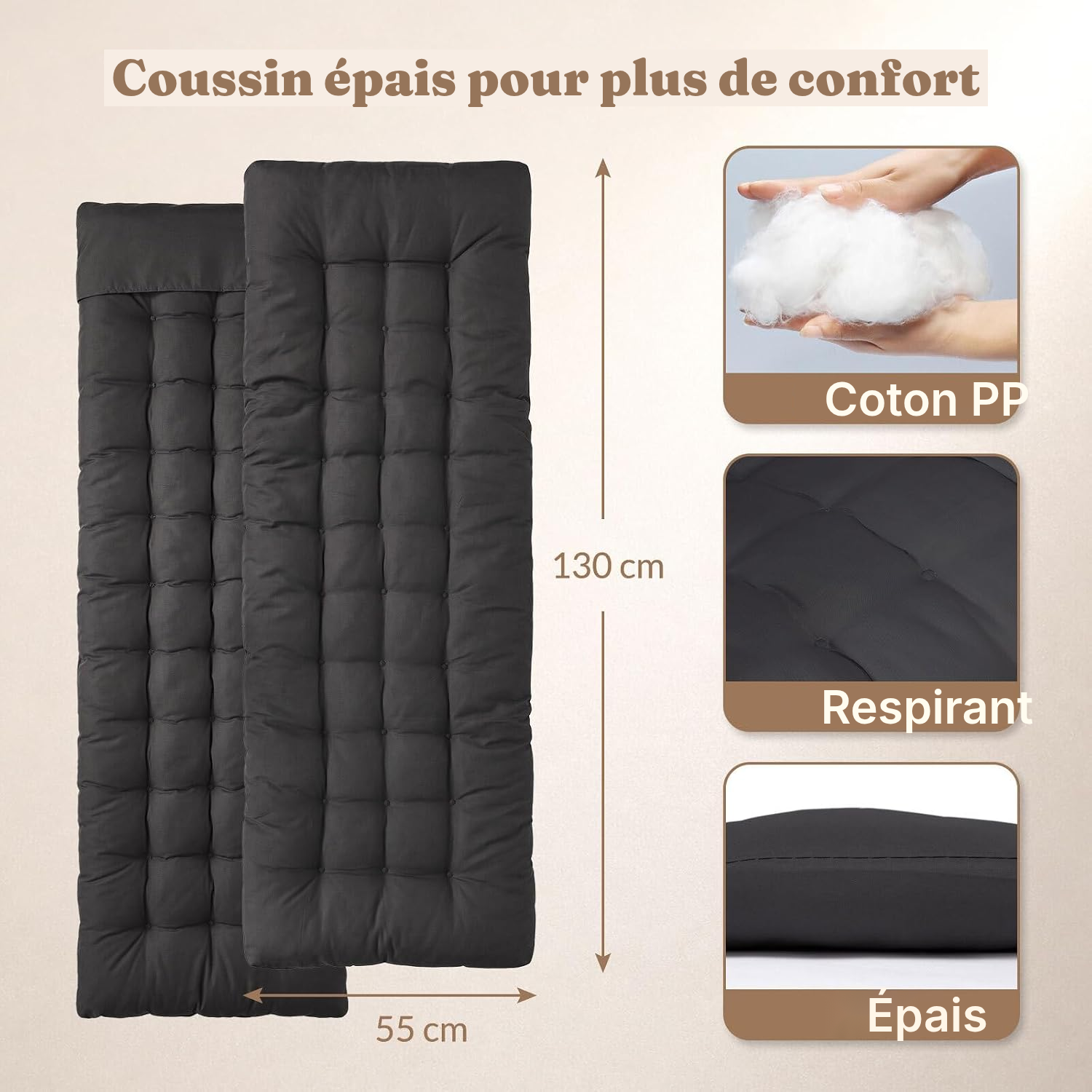Chaise camping pliante noire, zéro gravité — 6