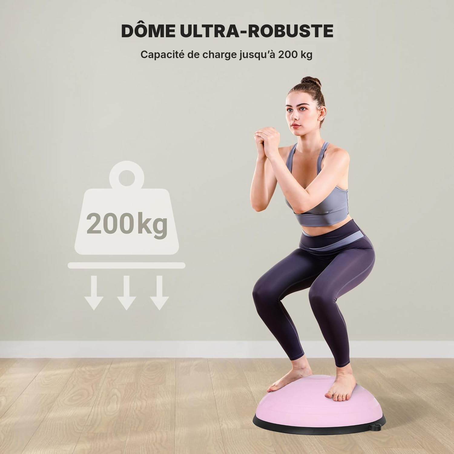 Ballon pilates d’équilibre rose — corps entier — 4