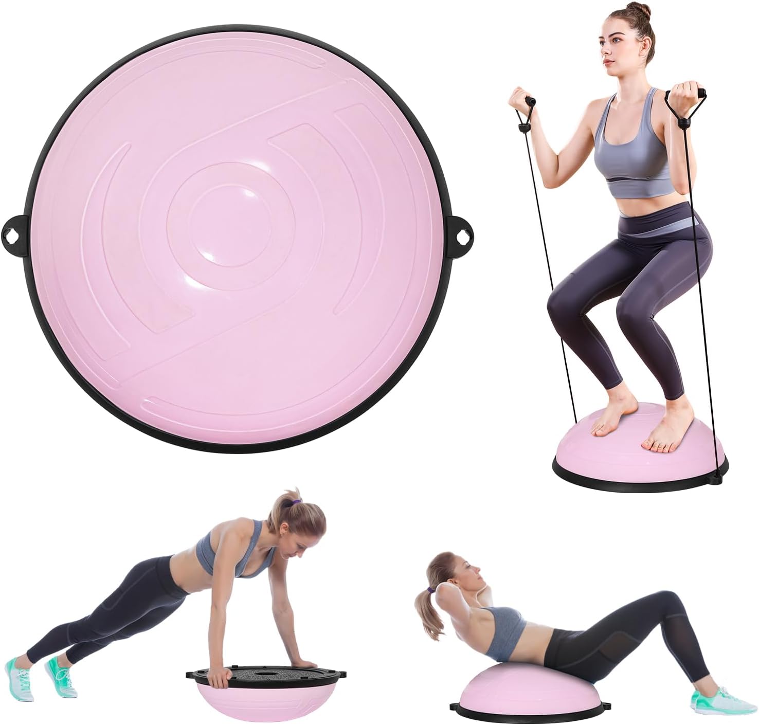 Ballon pilates d’équilibre rose — corps entier — 7