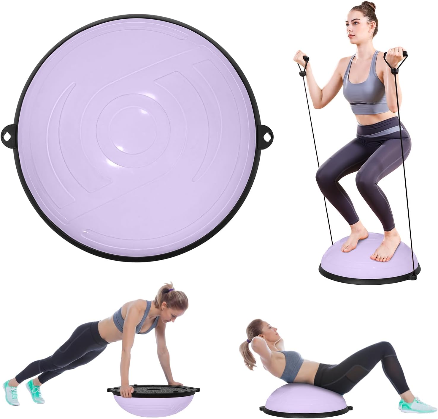 Ballon de gym violet 58 × 58 × 20 cm — équilibre — 7