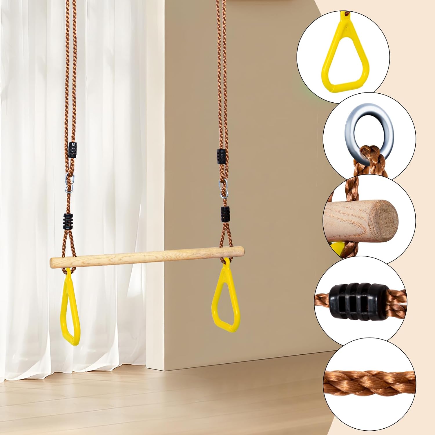 Barre à traction avec anneaux — 150 kg — 6