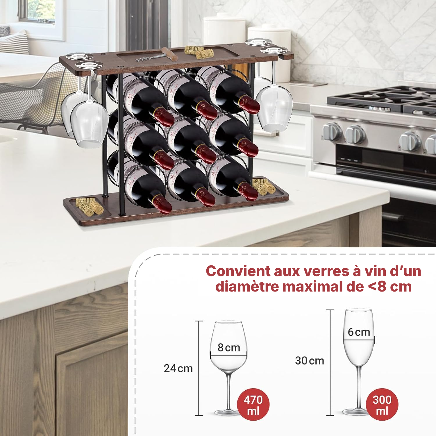 Rangement à bouteille — casier à vin Noir pratique — 4