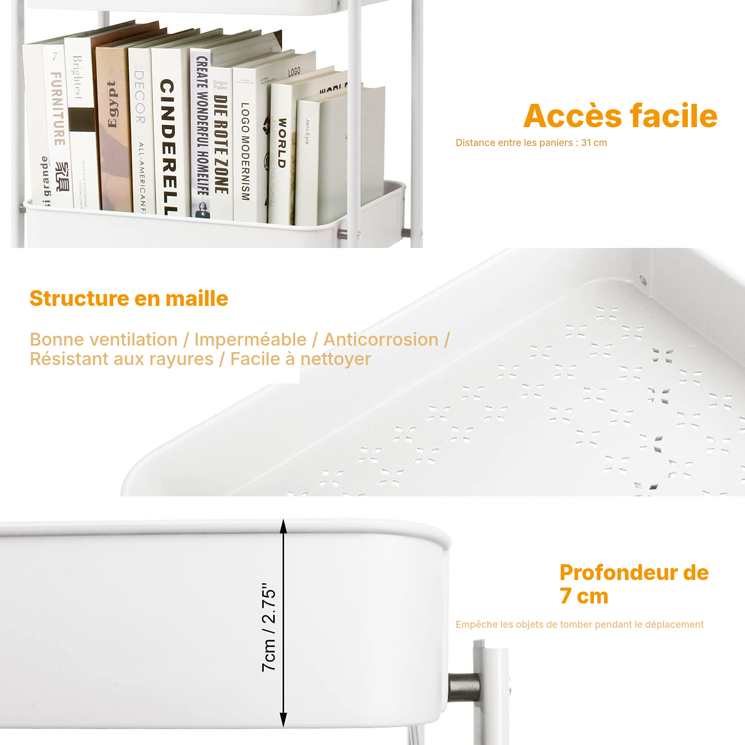 Cuisine desserte pliable blanche — gagnez de la place — 3
