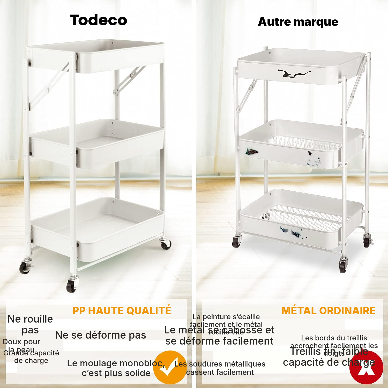 Cuisine desserte pliable blanche — gagnez de la place — 5