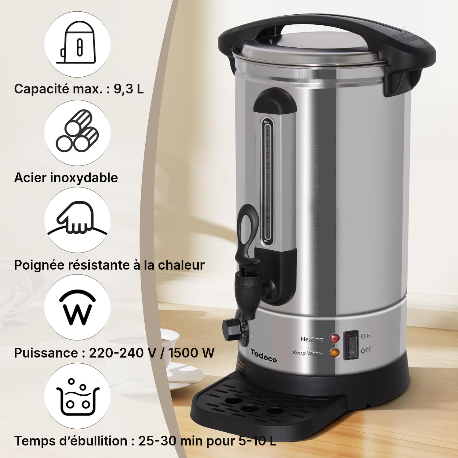 Distributeur de boissons chaudes 9,3 L à paroi simple — 2