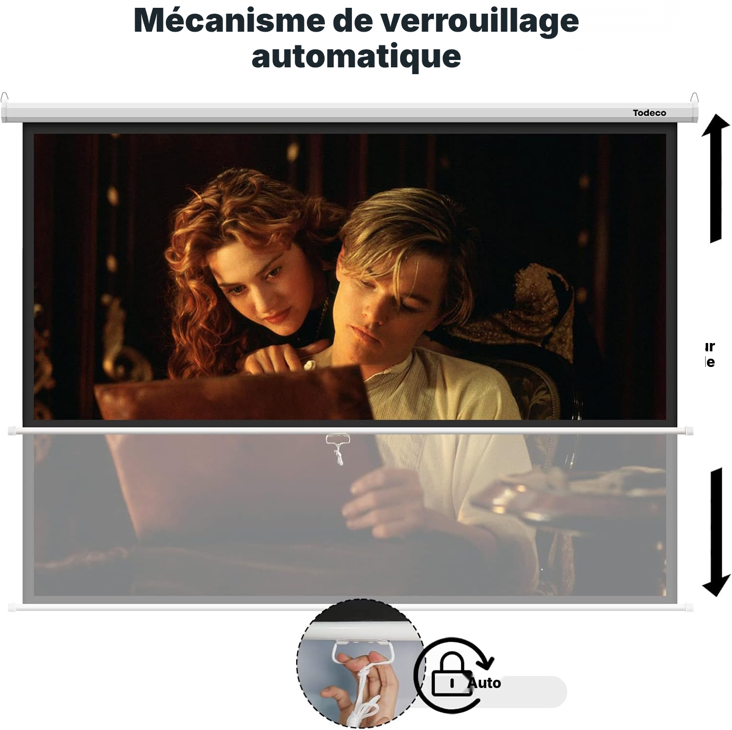 Écran de projection déroulant 203 cm, image nette — 2