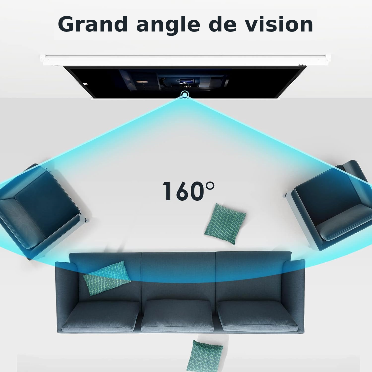 Écran de projection déroulant 203 cm, image nette — 4