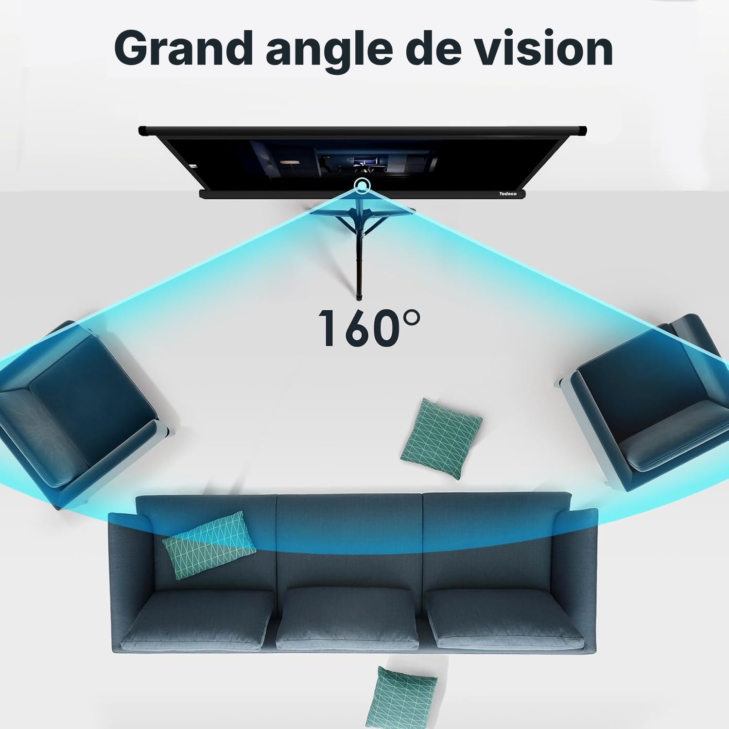 Écran pour vidéo projecteur mobile 75 cm, pied 154 cm — 5