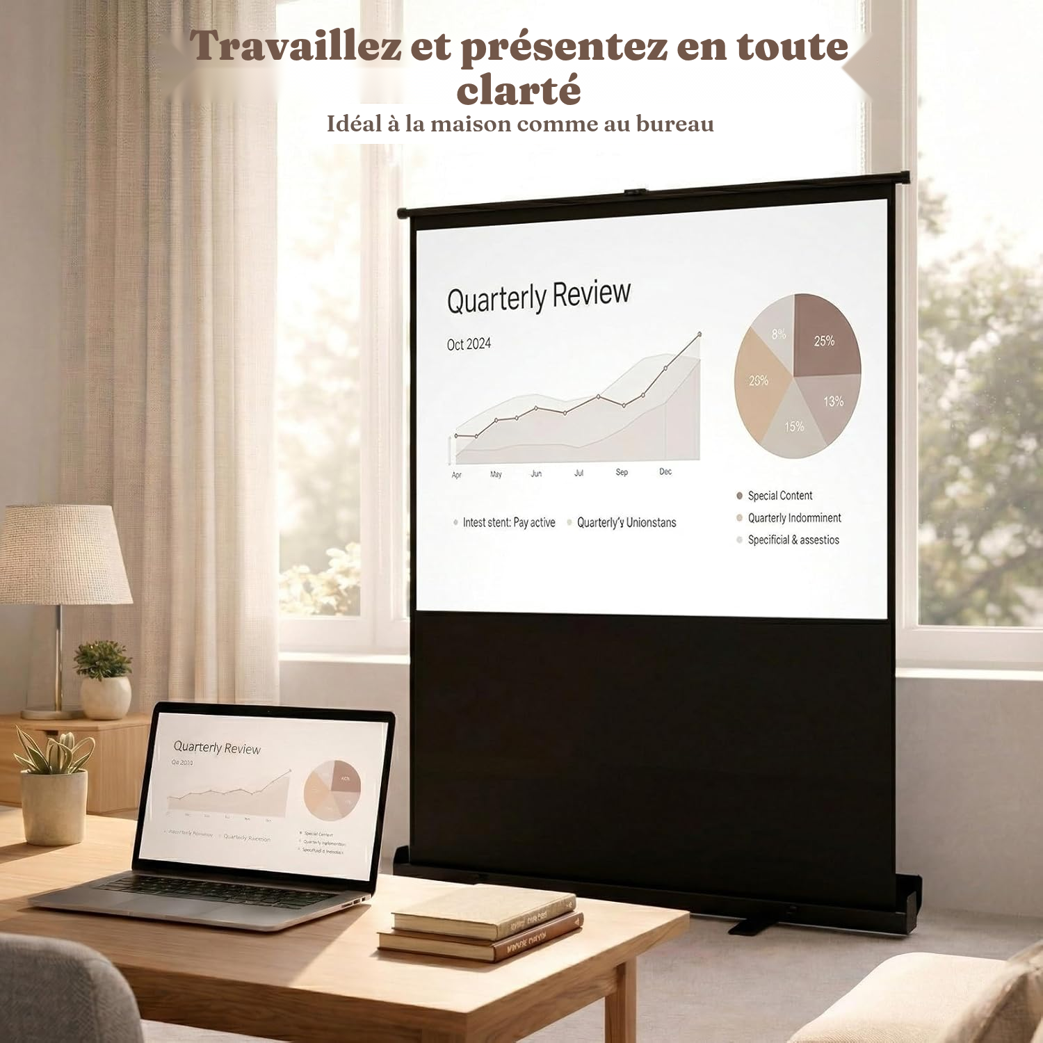 Écran pour rétroprojecteur 147 × 109 cm — sans perçage — 5