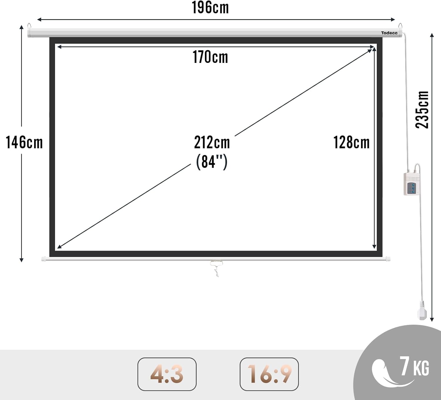 Écran pour vidéoprojecteur motorisé — escamotable — 6