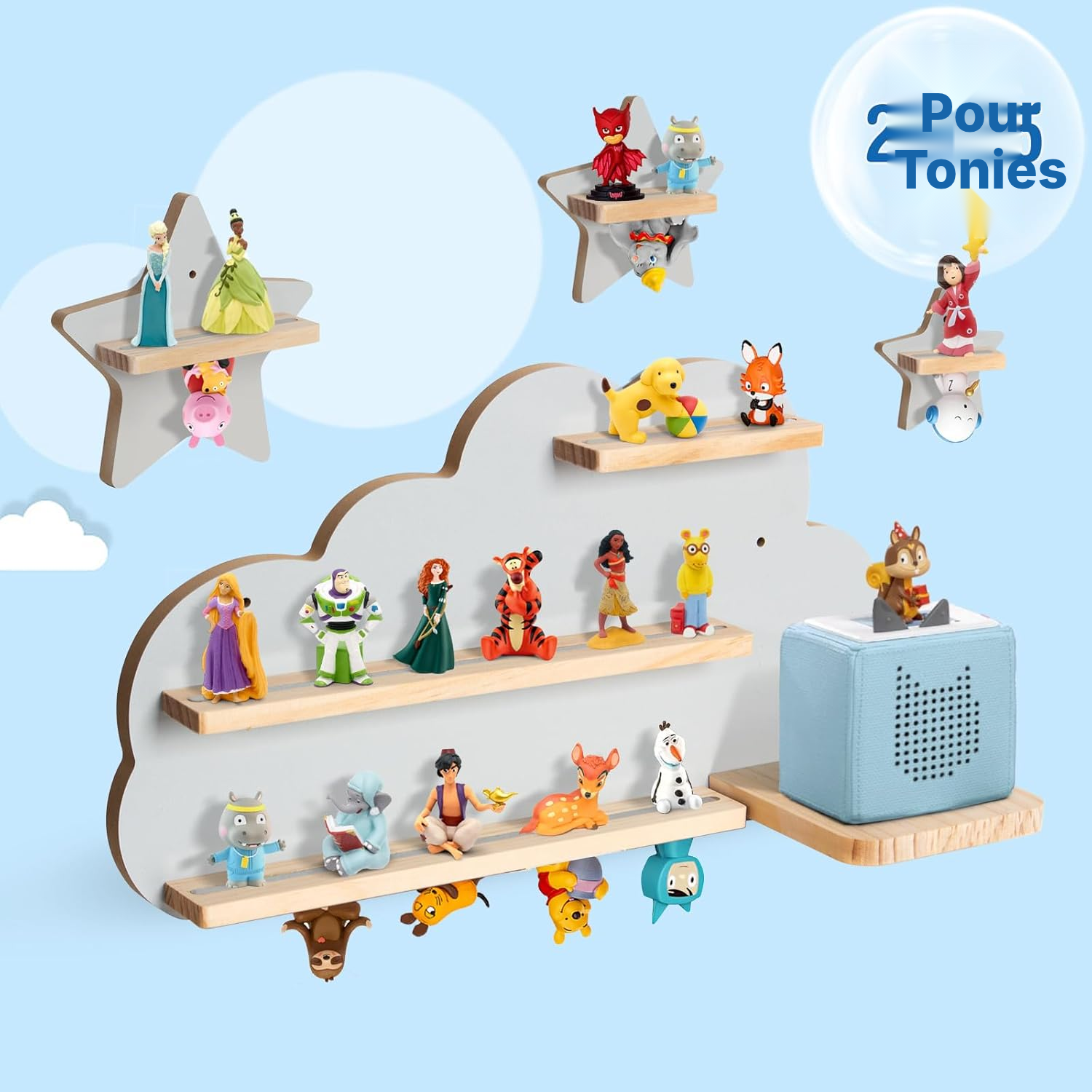 Étagère magnétique pour Toniebox/Tonies – nuage gris, 60 cm — 2