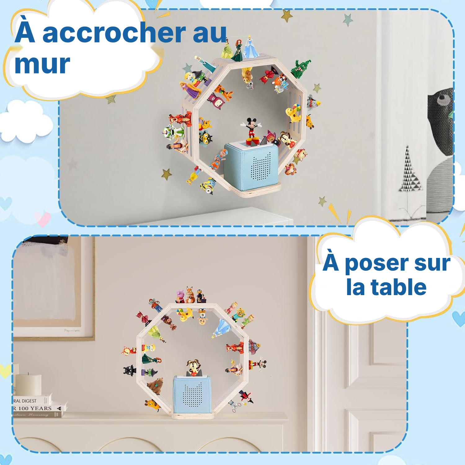 Étagère magnétique pour Toniebox/Tonies – octogone blanc, 35 cm — 7