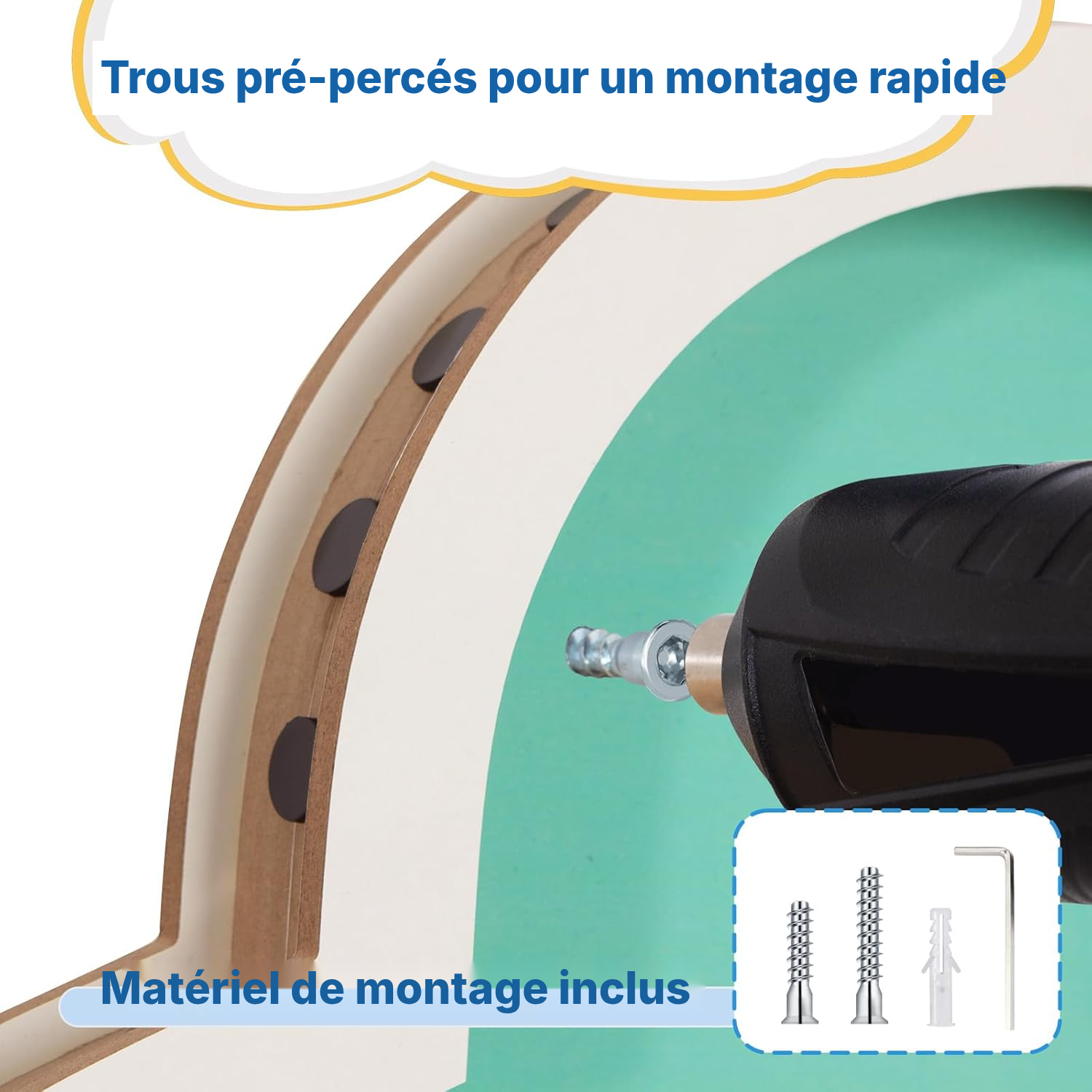Étagère magnétique 50 cm tricolore fin, tout rangé — 5
