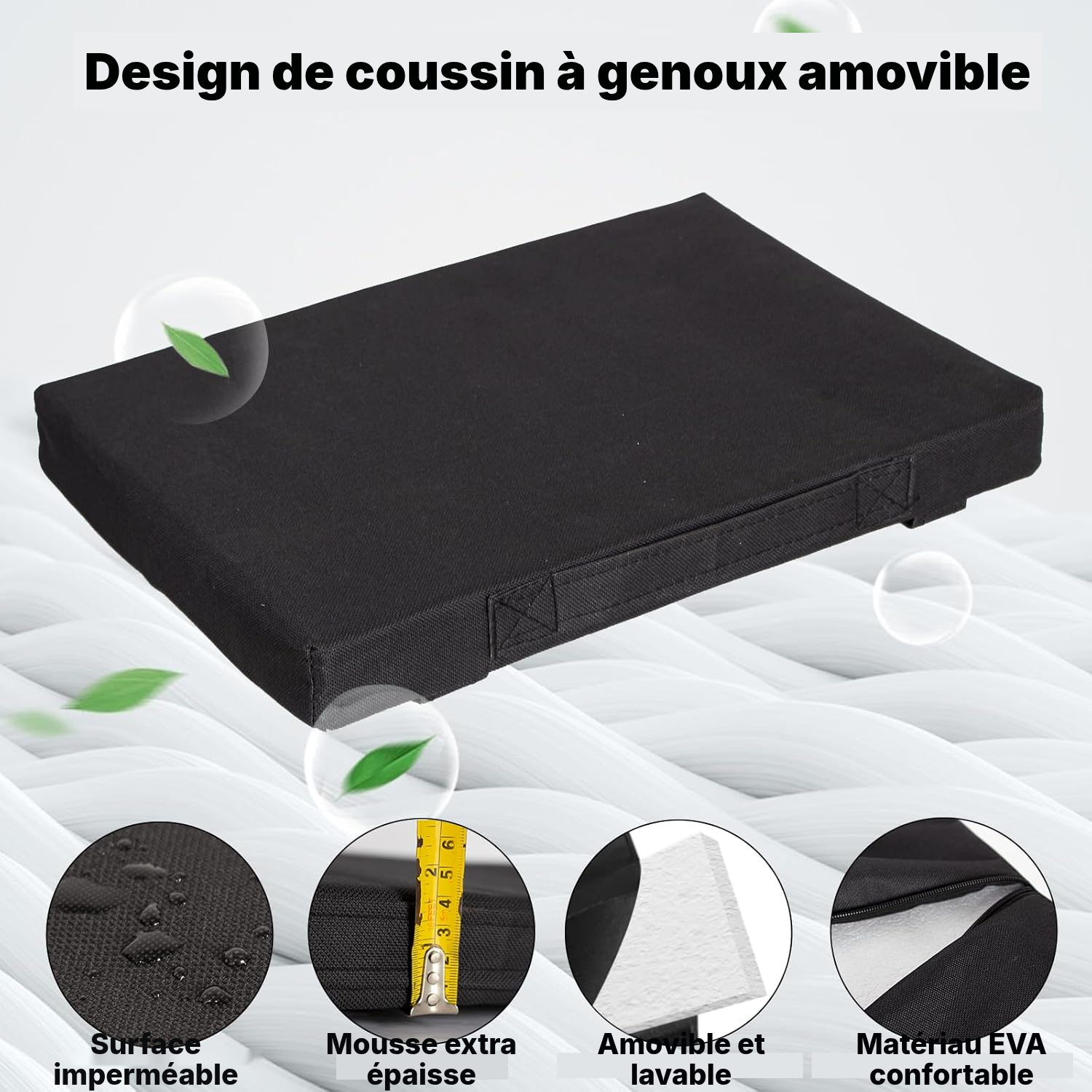 Fauteuil pour jardin agenouilloir pliable noir — 3
