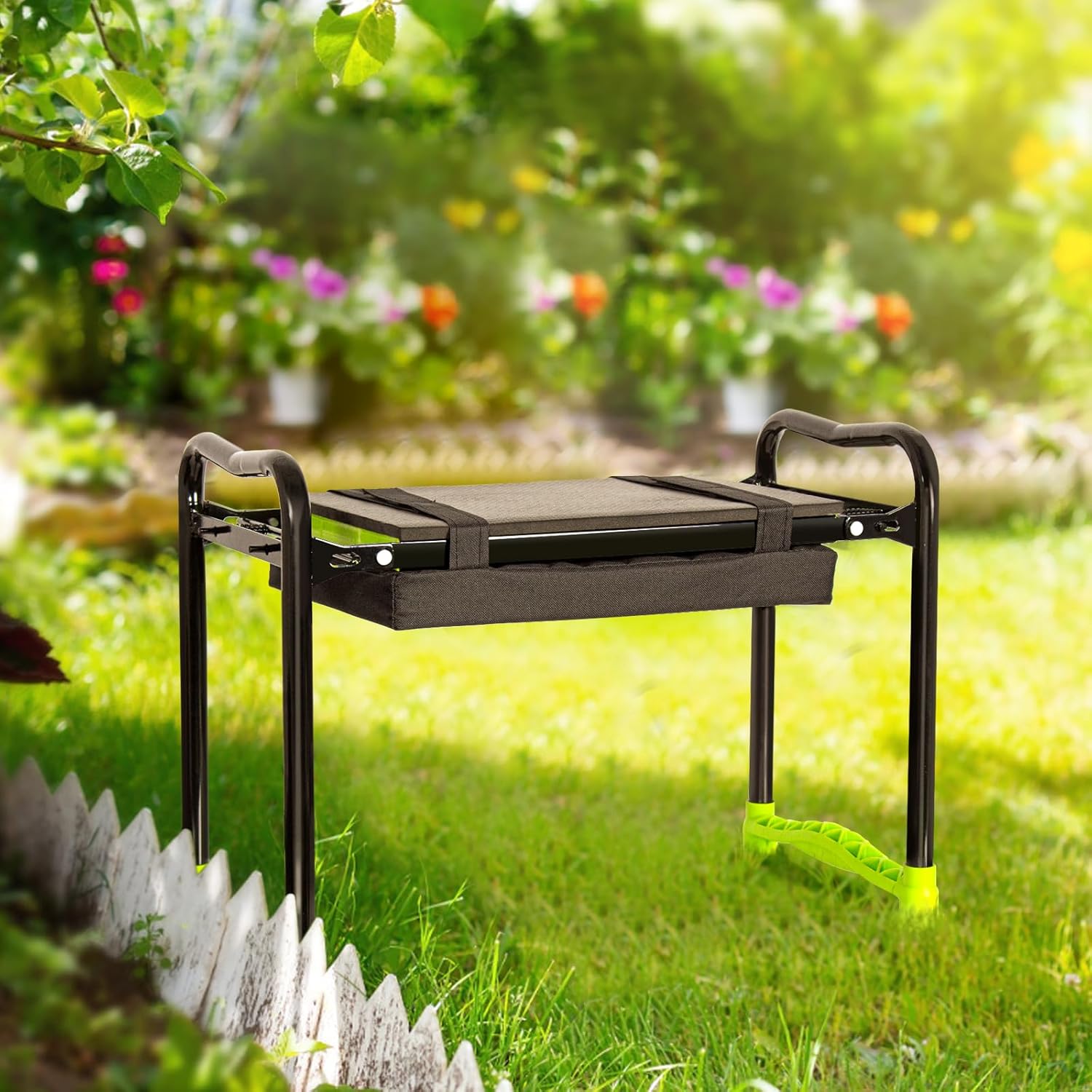 Fauteuil pour jardin agenouilloir pliable noir — 4