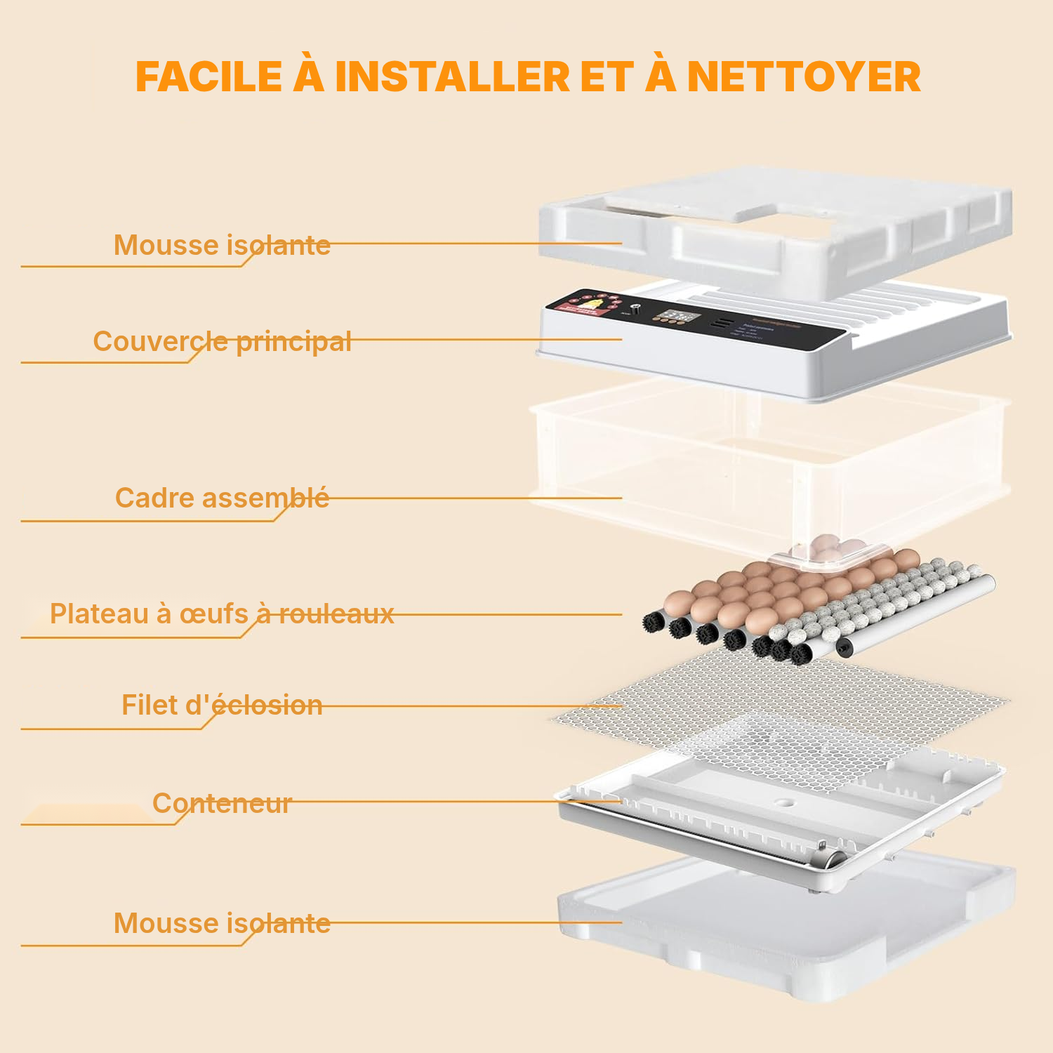 Couveuse auto 48 œufs moyen 40 cm — 6