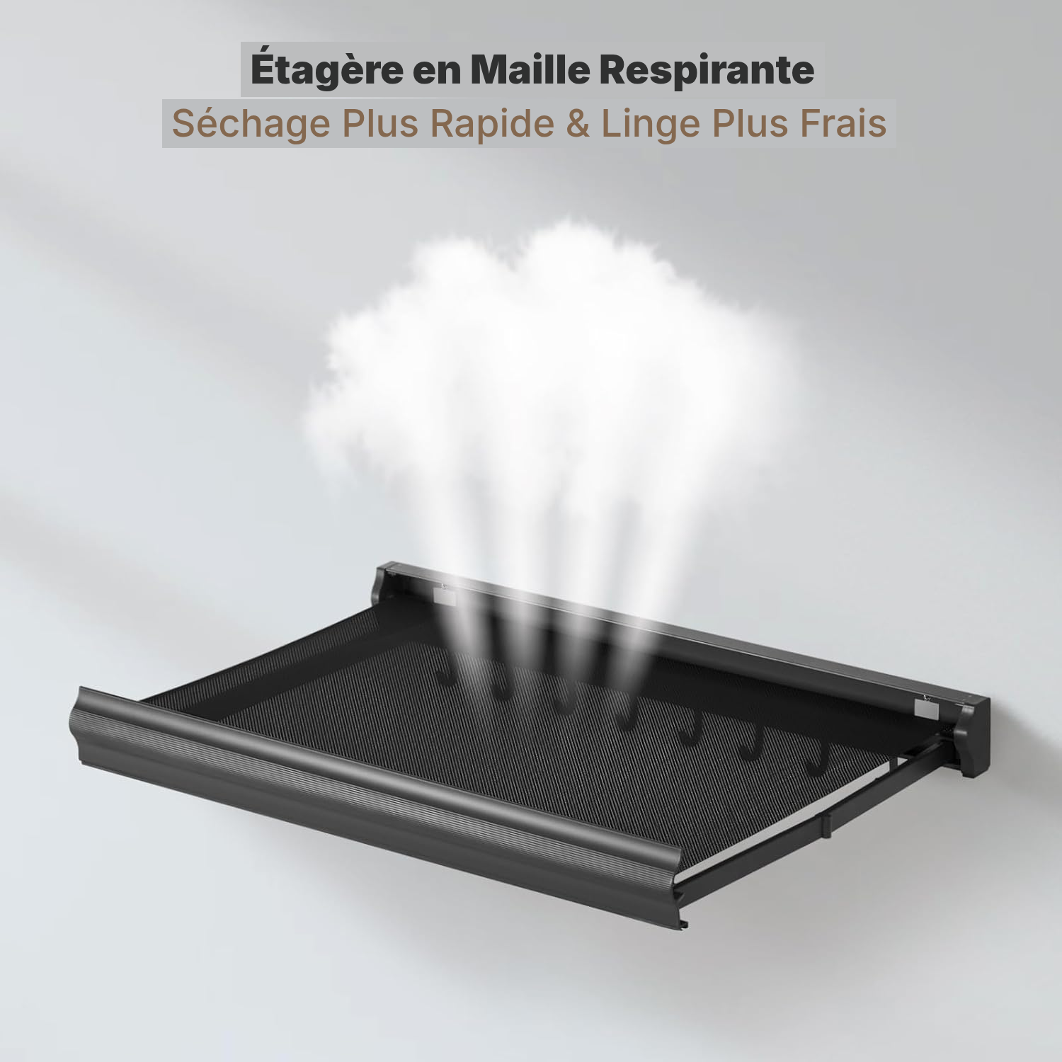 Meuble salle de bains pliable gain de place gris foncé — 3