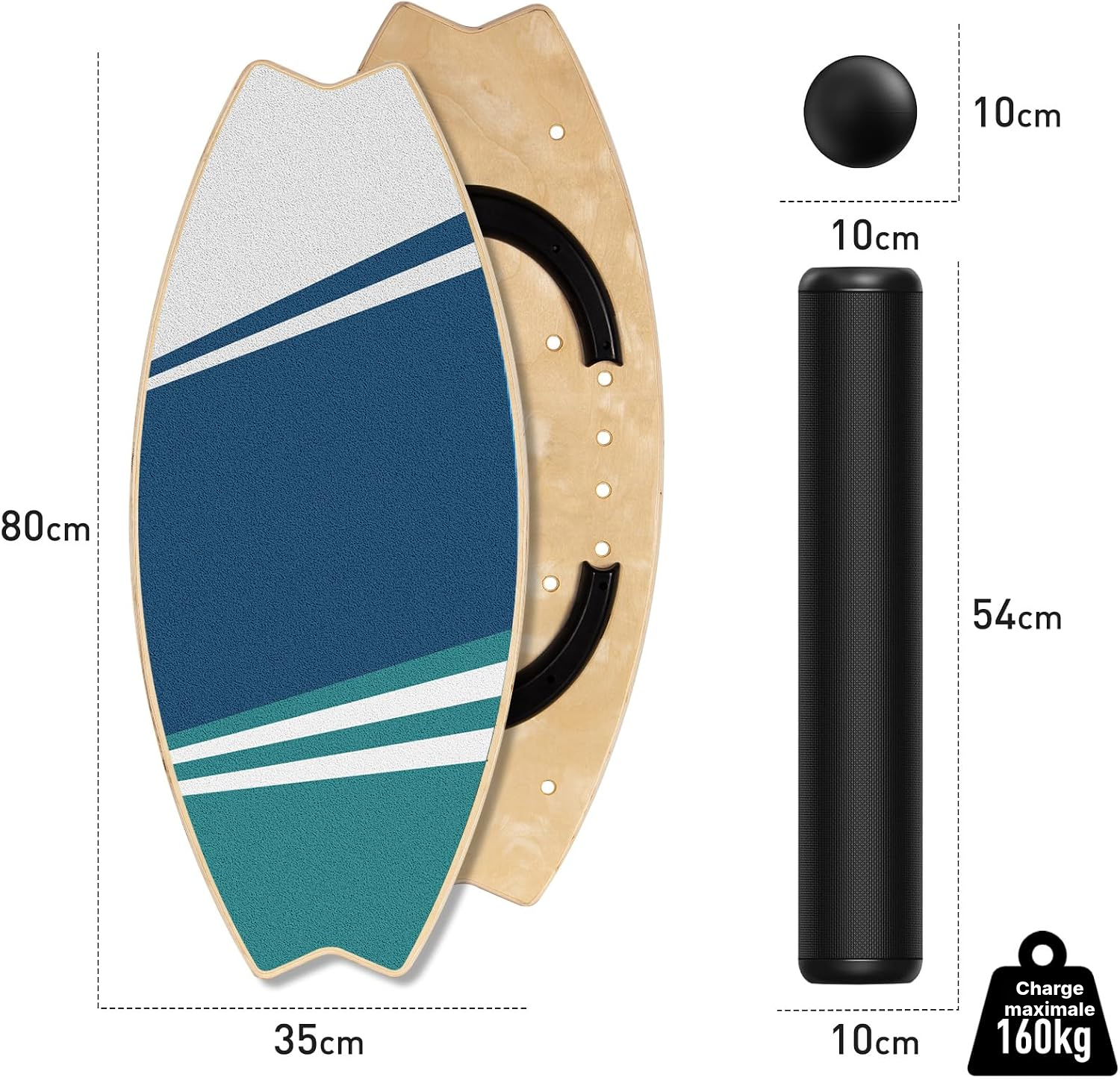 Balance board Design sportif — 84,5 cm — 4