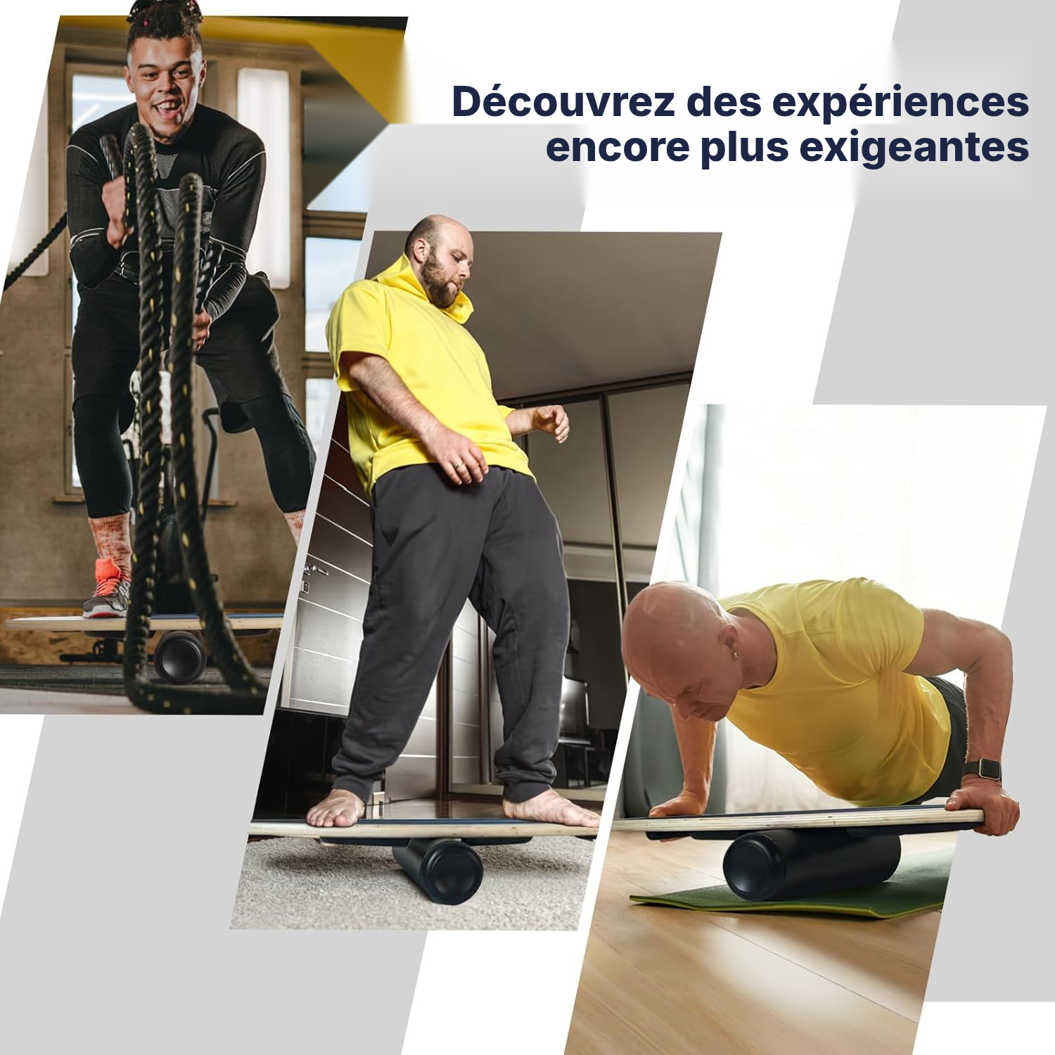 Planche d’équilibre bois 85 cm – rayures diagonales — 7