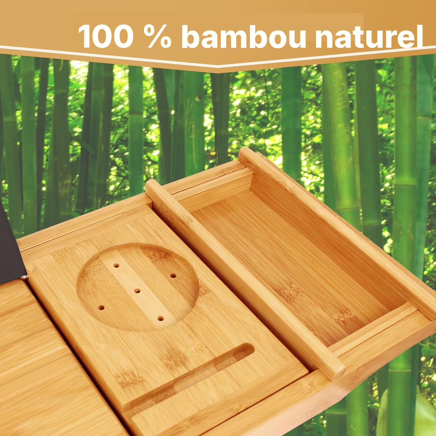 Plateau baignoire bambou — bain sans sortir — 3