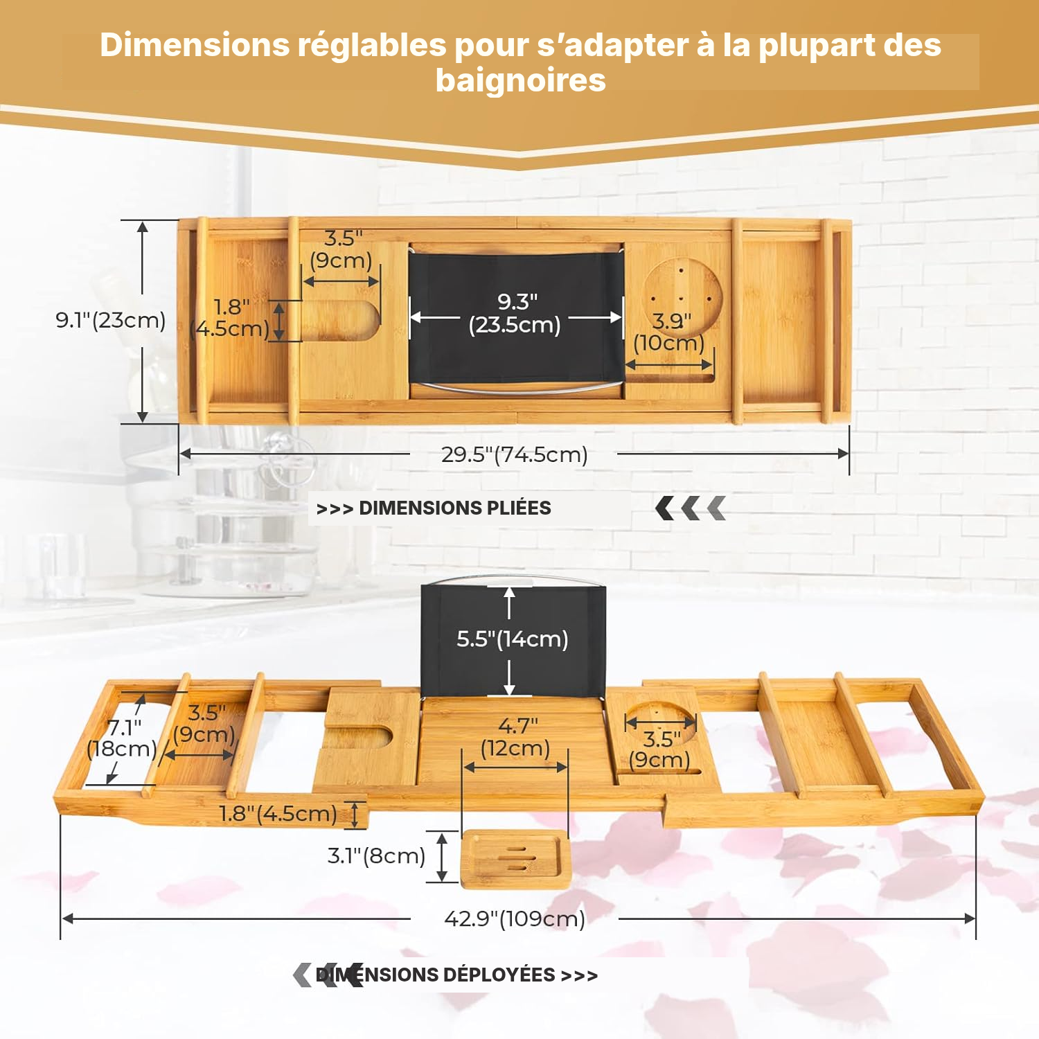 Plateau baignoire bambou — bain sans sortir — 4