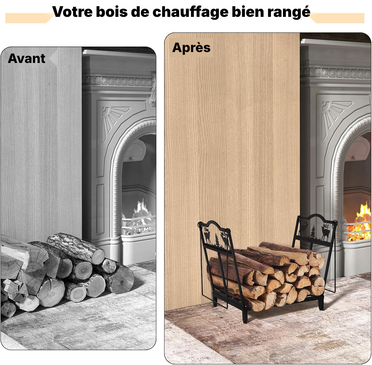Range bûches pliable compact — 40 × 38 × 32 cm — 5