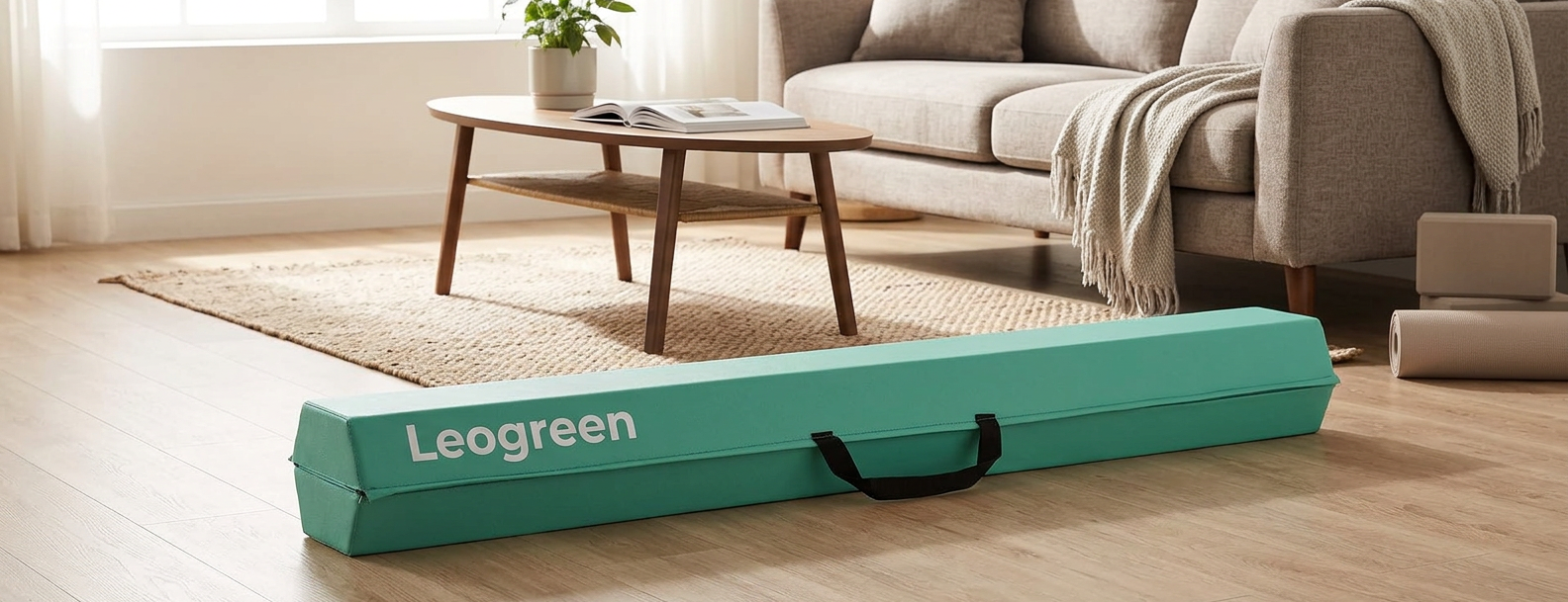 Poutre gymnase pliable 240 cm verte — équilibre