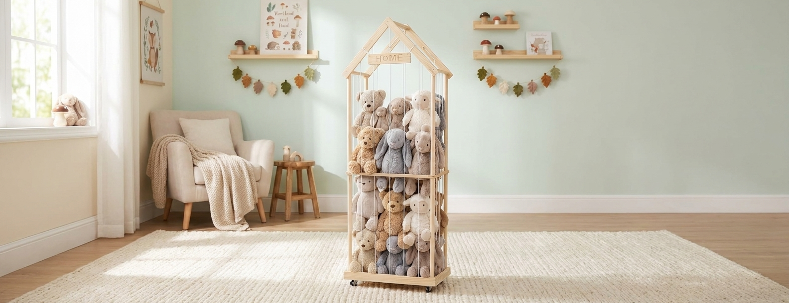 Meuble pour ranger des jouets – 2 niveaux, 164 cm