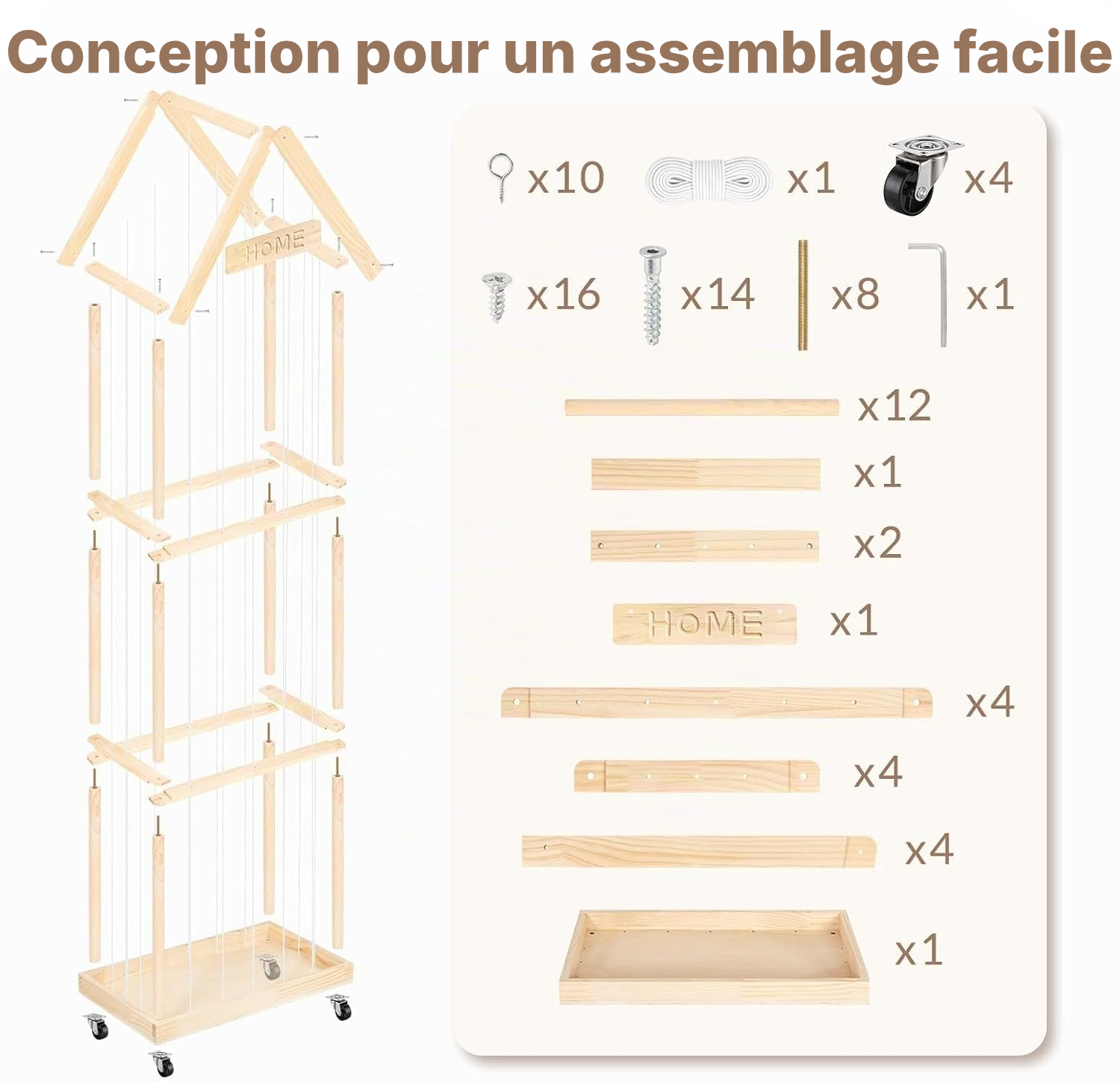 Meuble pour rangement jouet – grand 164 cm, 3 niveaux — 6
