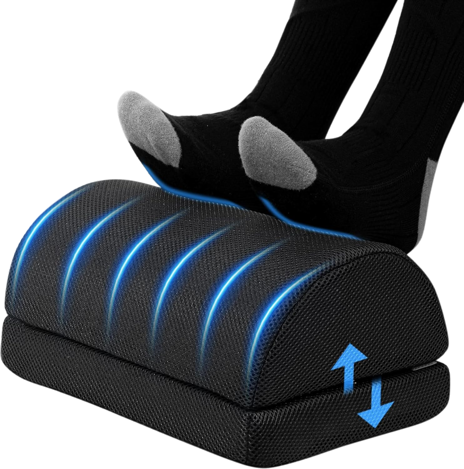 Repose-pieds de bureau ergonomique noir, 35 × 23 × 18 cm — 8