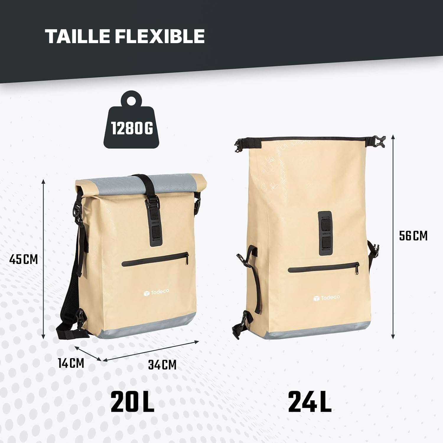 Sacoche à vélo 3-en-1 beige — du vélo à pied — 5