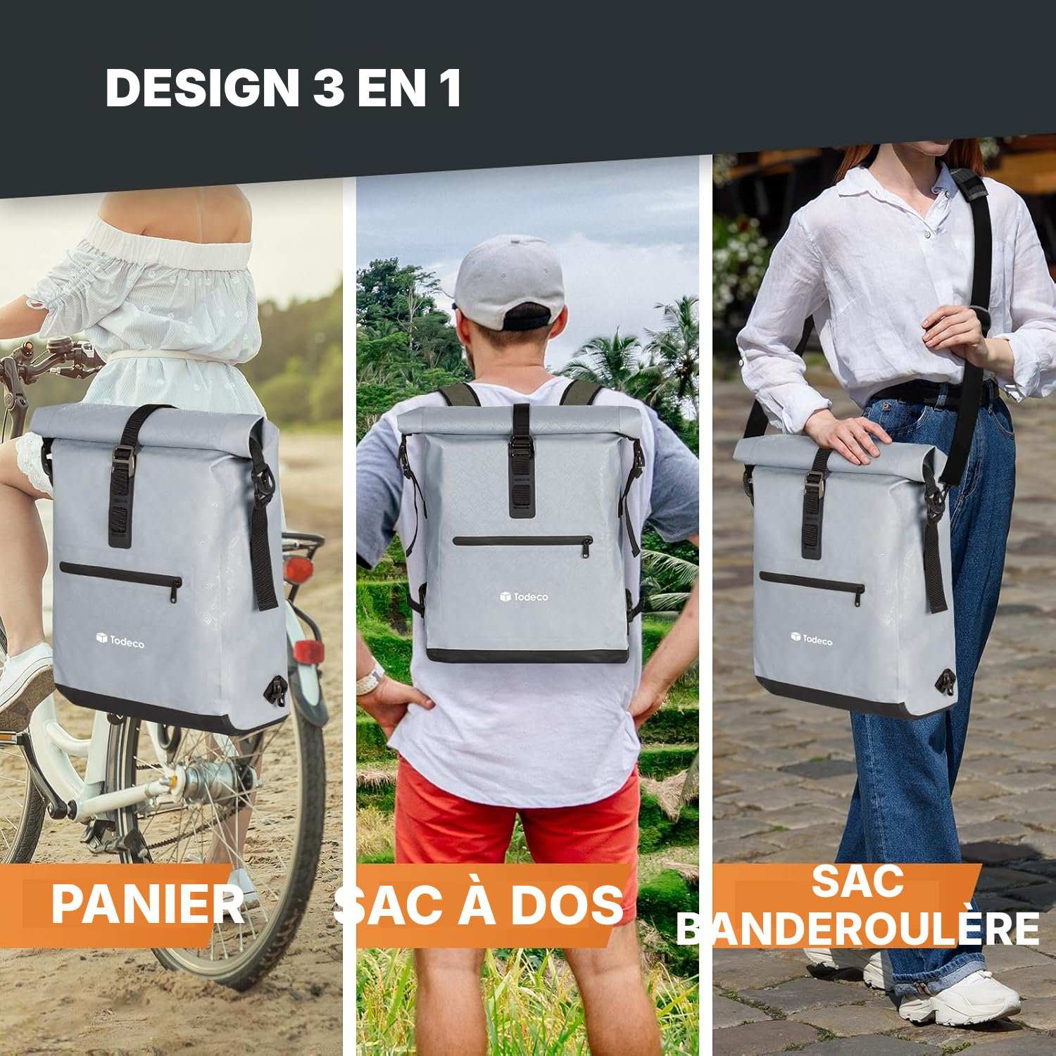 Sac à vélo 3-en-1 noir — roulez, puis marchez — 2