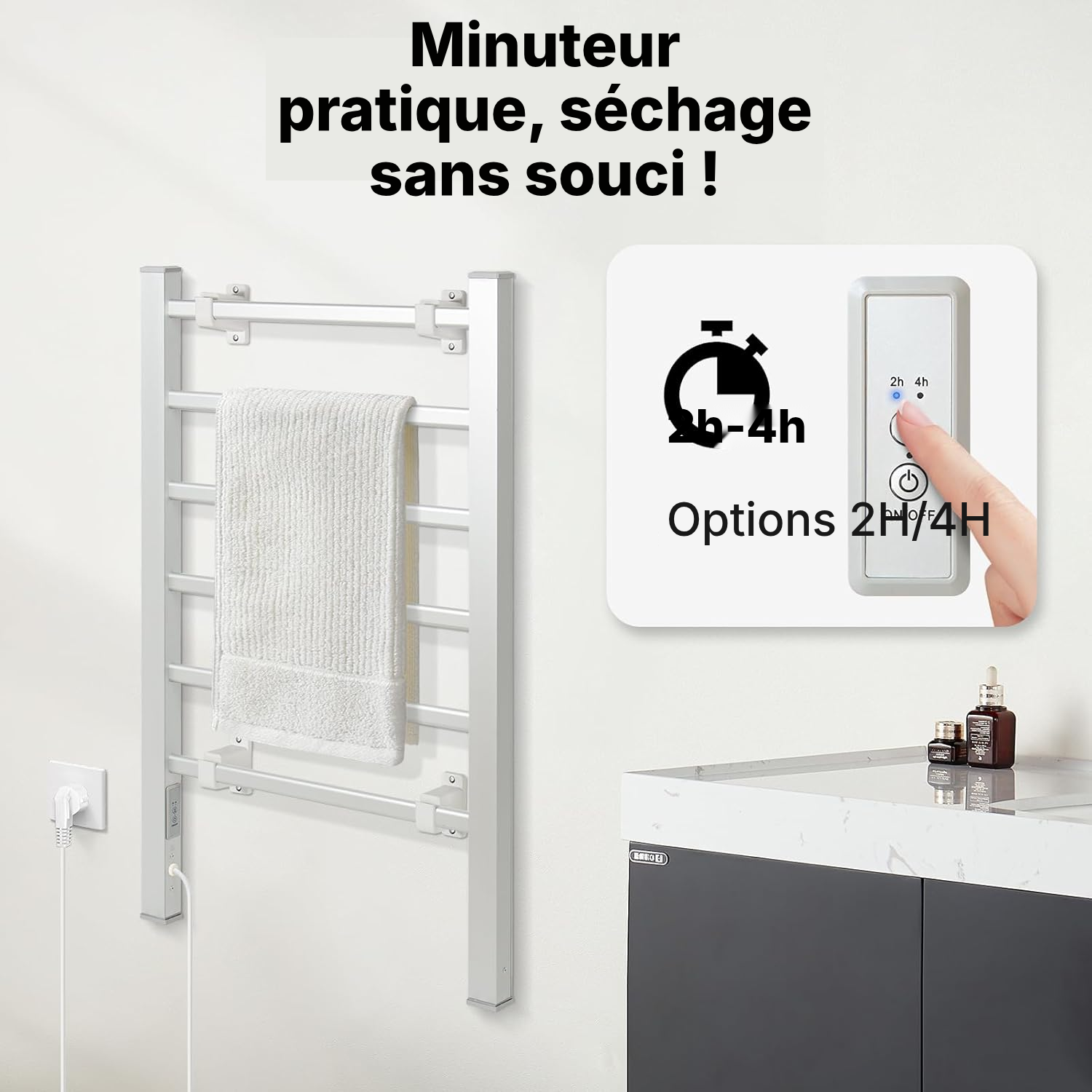 Sèche-serviette 6 barres — séchage minuté — 4