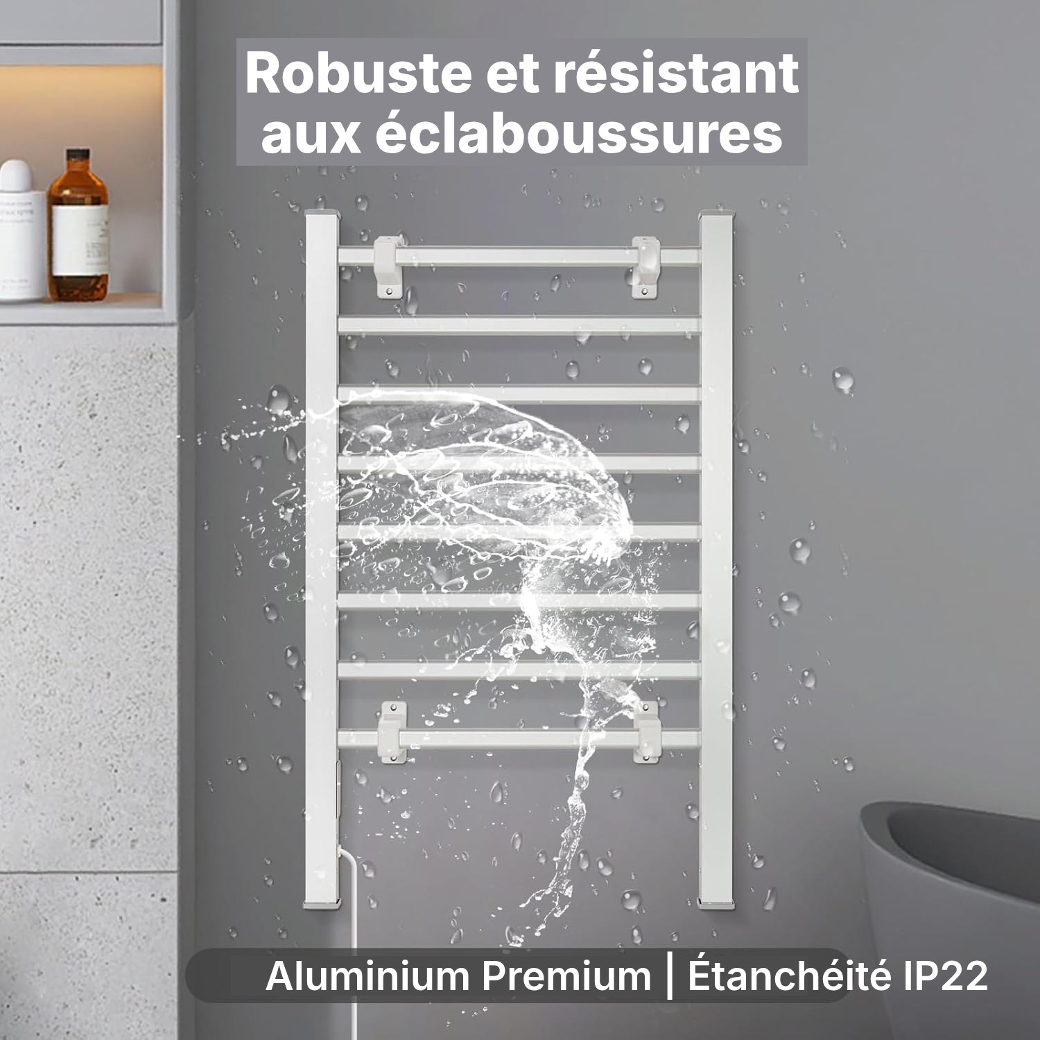 Sèche-serviette électrique mural — 8 barres — 5