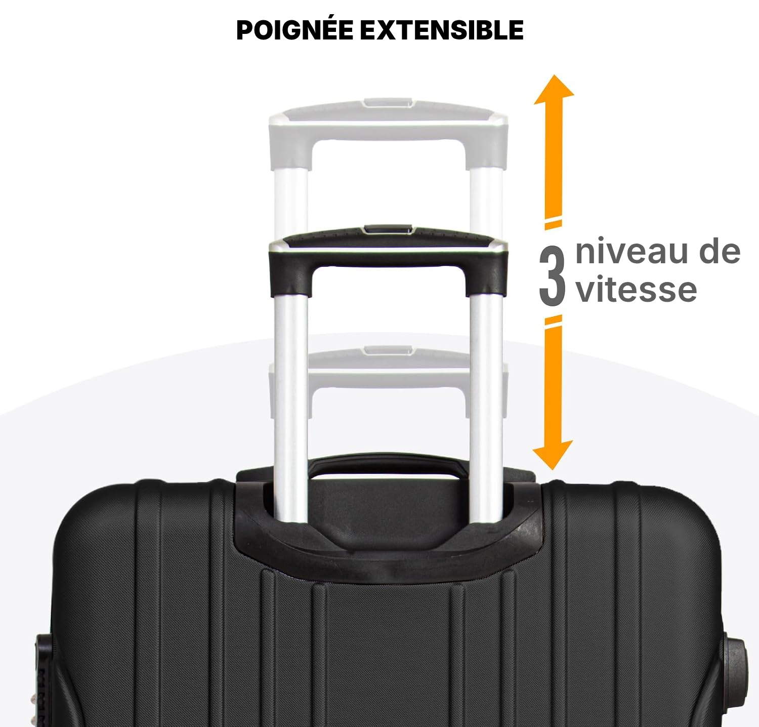 Set de 3 valises rigides noires — 4