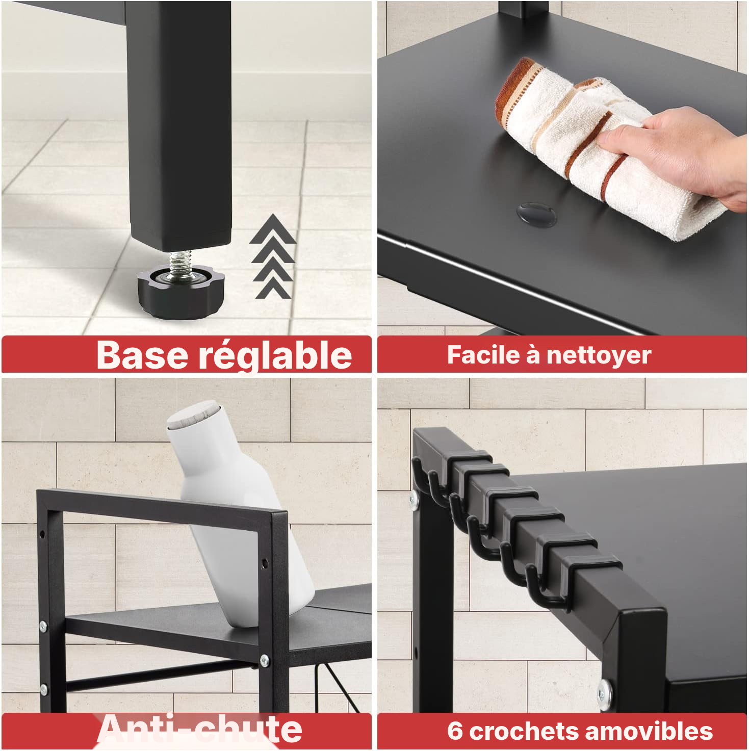 Meuble de cuisine extensible noir — rangez plus — 5
