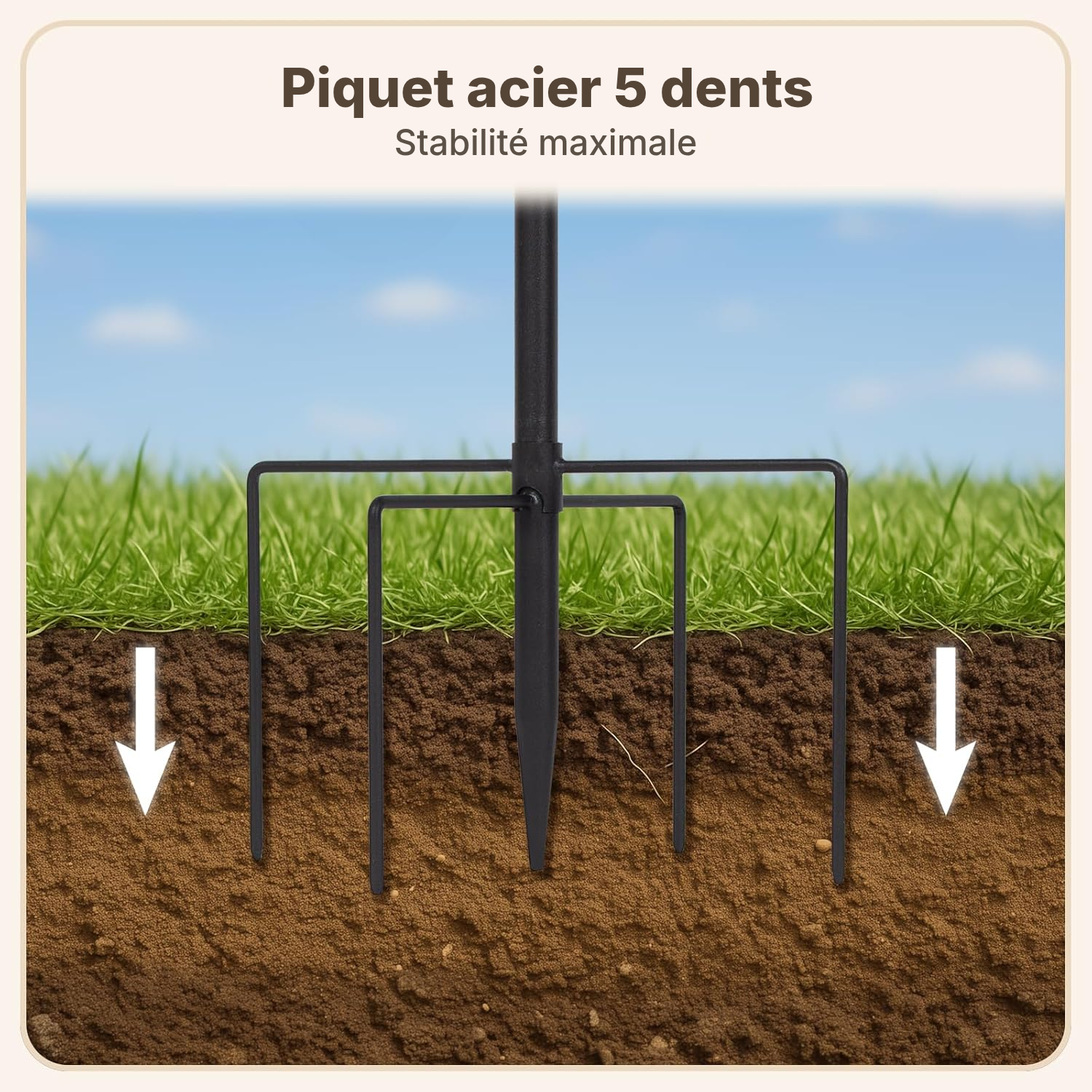 Support plante noir 233 × 15 × 15 cm tout-en-un — 4