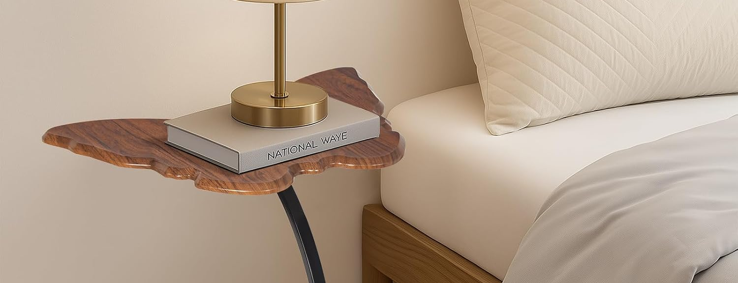 Table basse d’appoint noire, déco compacte